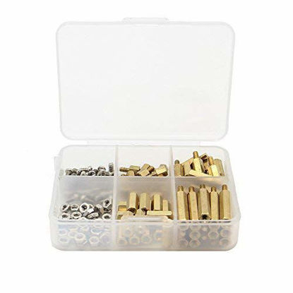 Picture of Raspberry Pi Installation Tool 124 Pcs/Lot M2.5 Series Hex Brass Spacer/Standoff + Nuts + Screws w/Storage Case Raspberry Pi 4/3 Model B+(Plus) / 3B / Zero W Accessories Kit