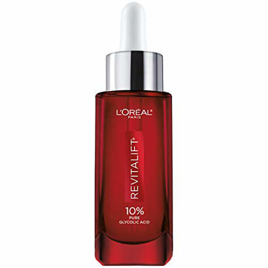 Picture of L'Oreal Paris Skincare Revitalift Derm Intensives 10% Pure Glycolic Acid Serum, Dark Spot Corrector, Even Tone, Reduce Wrinkles, Glycolic Acid Peel Serum for Skin, Exfoliator With Aloe, Hydrates, 1 oz