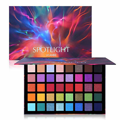 Picture of UCANBE Spotlight Eyeshadow Palette Professional 40 Color Eye Shadow Matte Shimmer Makeup Pallet Highly Pigmented Colorful Powder Long Lasting Waterproof Eye Shadow