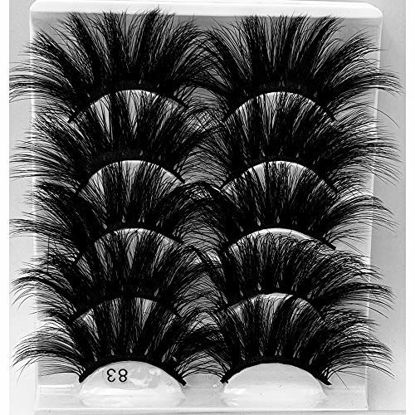 Picture of HBZGTLAD NEW 5Pair Fluffy Lashes 25mm 3d Mink Lashes Long Thick Natural False Eyelashes Lashes Vendors Makeup Mink Eyelashes (5D83)
