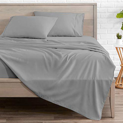 Picture of Bare Home King Sheet Set - 1800 Ultra-Soft Microfiber Bed Sheets - Double Brushed Breathable Bedding - Hypoallergenic - Wrinkle Resistant - Deep Pocket (King, Light Grey)