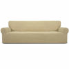 Picture of Easy-Going Stretch 4 Seater Sofa Slipcover 1-Piece Sofa Cover Furniture Protector Couch Soft with Elastic Bottom for Kids,Polyester Spandex Jacquard Fabric Small Checks (XX Large,Beige)