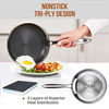 Picture of Copper Chef Titan Pan, Try Ply Stainless Steel Non-Stick Frying Pans, 5-Piece Cookware Set with Recipe Book (9.5 Inch with 8 Inch Pan)