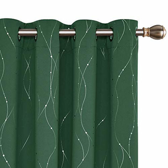 GetUSCart- Deconovo Blackout Green Curtains Grommet Top Drapes