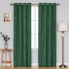 Picture of Deconovo Blackout Green Curtains Grommet Top Drapes Wave Line and Dots Printed Thermal Insulated Blackout Curtains for Living Room 52 x 84 Inch Dark Forest 2 Panels