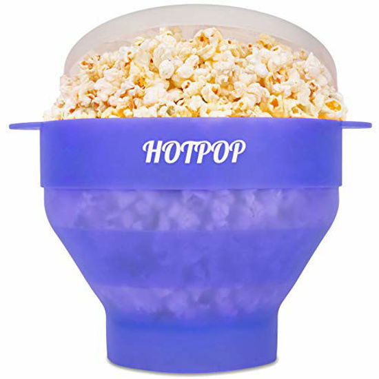 Perfect Diet Popcorn Collapsible Silicone Microwave Hot Air Popcorn Popper Bowl With Lid and Handles Perfect Size 