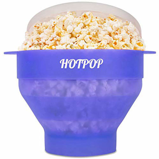 Picture of The Original Hotpop Microwave Popcorn Popper, Silicone Popcorn Maker, Collapsible Bowl Bpa Free and Dishwasher Safe (Glacier Blue)