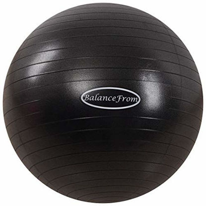 Picture of BalanceFrom Anti-Burst and Slip Resistant Exercise Ball Yoga Ball Fitness Ball Birthing Ball with Quick Pump, 2,000-Pound Capacity, Black, 48-55cm, M