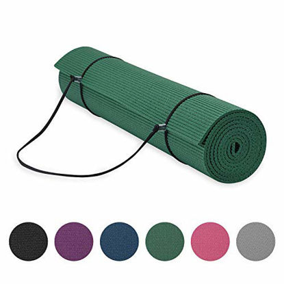 Picture of Gaiam Essentials Premium Yoga Mat With Yoga Mat Carrier Sling (72"L X 24"W X 1/4 Inch Thick)