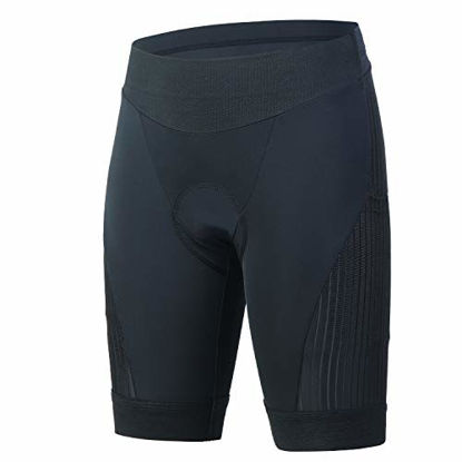 Picture of beroy Women Cycling Shorts with 4D Padding,Bike Shorts for Ladies(L Black+Print)