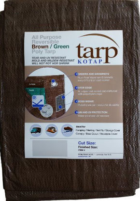 Picture of Kotap TBG-1225 All Purpose Reversible Poly Tarp, 12 x 25-Foot, Brown/Green