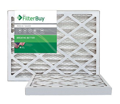 Picture of AFB MERV 8 Pleated AC Furnace Air Filter, Silver (2-Pack), (8x16x2) Inches