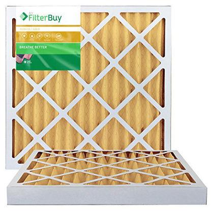 Picture of FilterBuy 18x20x2 MERV 11 Pleated AC Furnace Air Filter, (Pack of 2 Filters), 18x20x2 - Gold