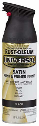 Picture of Rust-Oleum 245197-6PK Universal All Surface Spray Paint, 12 oz, Satin Black, 6 Pack