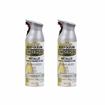 Picture of Rust-Oleum 245220A2 Universal All Surface Metallic Spray Paint, 2 Pack, Titanium Silver
