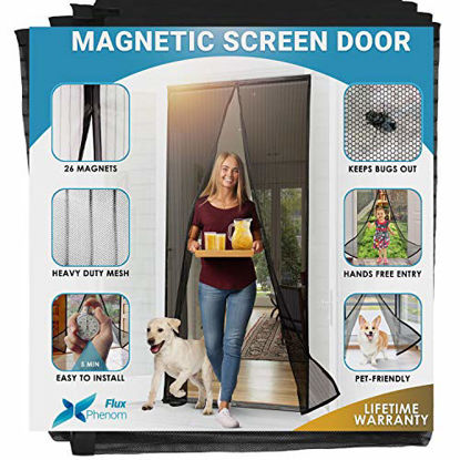 Picture of Flux Phenom Reinforced Magnetic Screen Door - Fits Doors up to 38 x 82 Inches (Black)