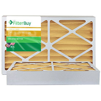 Picture of FilterBuy 10x18x4 MERV 11 Pleated AC Furnace Air Filter, (Pack of 2 Filters), 10x18x4 - Gold