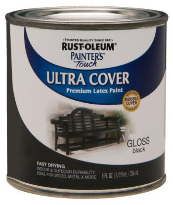 Picture of Rust-Oleum 1979730-6PK Painter's Touch Latex Paint, Half Pint, Gloss Black, 6 Pack