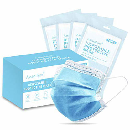 Picture of 40pcs Boxed Disposable Face Masks, Breathable 3-Layer Safety Masks - Blue
