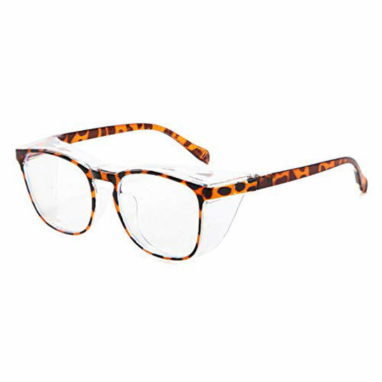 Picture of Protective Eyewear Safety Goggles Clear Anti-fog/Anti-Scratch Safety Glasses Men Glasses, Transparent Frame (Transparent & leopard)
