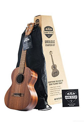 Picture of Official Kala Learn to Play Ukulele Tenor Starter Kit, Satin Mahogany - Includes online lessons, tuner app, and booklet (KALA-LTP-T)
