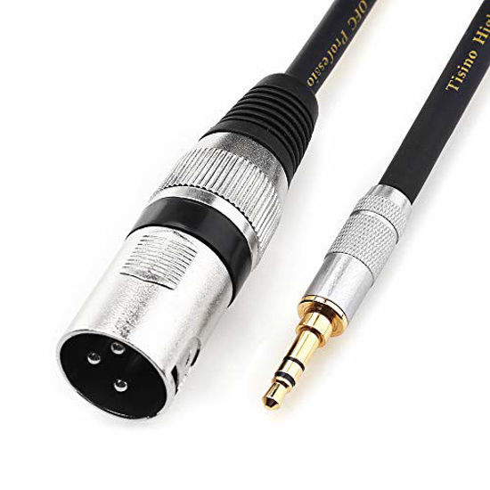 Picture of TISINO 3.5mm to XLR Cable Unbalanced 1/8 inch Mini Stereo Jack to XLR Male Adapter Microphone Cord - 6.6ft/2m