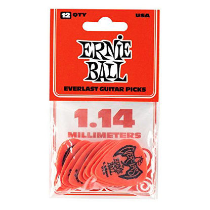 Picture of Ernie Ball 1.14mm Red Everlast Guitar Picks (P09194)
