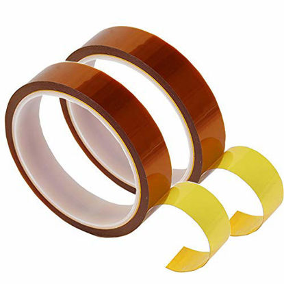 Picture of 2 Rolls 20mm X 33m 108ft Heat Vinyl Press Tape,Heat Resistant Sublimation Tape for Heat Transfer,High Temperature Tape for Electronics Masking,Soldering, Protecting Circuit Board