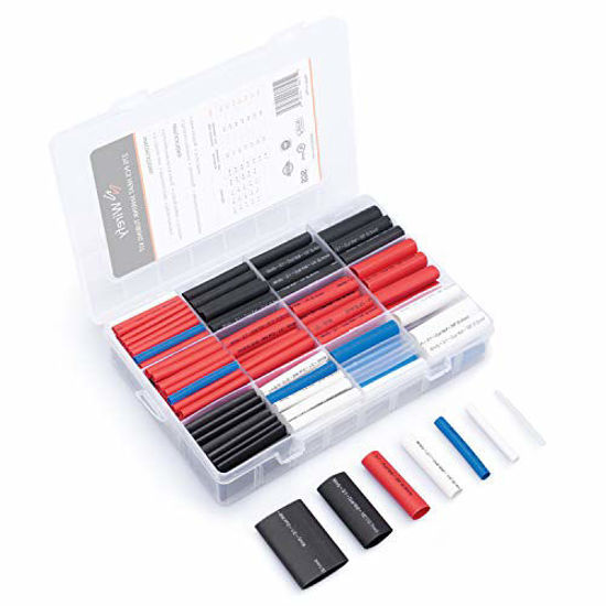 Picture of Wirefy 275 PCS Heat Shrink Tubing Kit - 3:1 Dual Wall Tube - Adhesive Lined - Marine Shrink Tubing - Black, Red, White, Clear, Blue