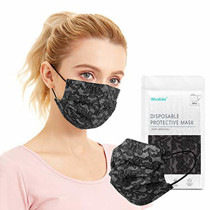 Picture of Disposable 3-Ply Face Masks with Fashion Lace Pattern Breathable for Women 50pcs