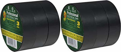 Picture of Duck Brand 299004 Professional Electrical Tape, 0.75-Inch by 50-Feet, 3-Pack of Rolls, Black-2 Pack