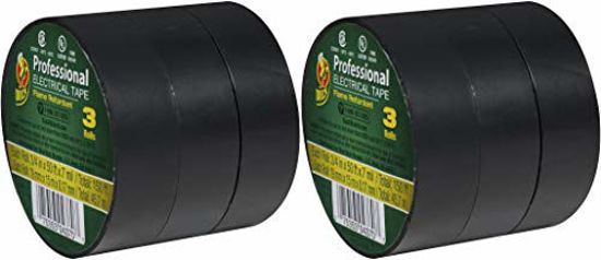 Picture of Duck Brand 299004 Professional Electrical Tape, 0.75-Inch by 50-Feet, 3-Pack of Rolls, Black-2 Pack
