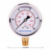 Picture of MEASUREMAN 2-1/2" Dial Size, Glycerin Filled Plumbing Pressure Gauge, 0-100psi, Stainless Steel Case, 1/4"NPT Lower Mount