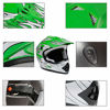 Picture of XFMT Youth Kids Motocross Offroad Street Dirt Bike Helmet Goggles Gloves Atv Mx Helmet Green Flame S