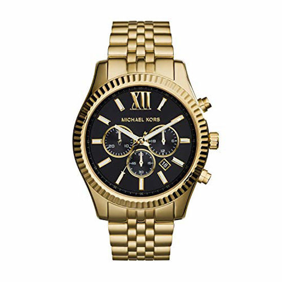 Mk lexington gold 2025 tone watch