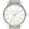 Picture of Michael Kors Women's Pyper Stainless Steel Quartz Watch with Leather Strap, Silver/Grey/White, 18