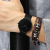 Picture of Mens Watches Ultra-Thin Minimalist Waterproof-Fashion Wrist Watch for Men Unisex Dress with Stainless Steel Mesh Band-Black Hands