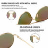 Picture of SUNGAIT Womens Lightweight Oversized Aviator Sunglasses - Mirrored Polarized Lens (Light-Gold Frame/Green Mirrored Lens, 60) SGT603 JKLV