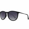 Picture of WOWSUN Polarized Sunglasses for Women Vintage Retro Round Girls Black Frame Gradient Gray Lens Shades
