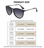Picture of WOWSUN Polarized Sunglasses for Women Vintage Retro Round Girls Black Frame Gradient Gray Lens Shades