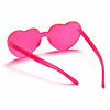 Picture of One Piece Heart Shaped Rimless Sunglasses Transparent Candy Color Eyewear(Deep Pink)