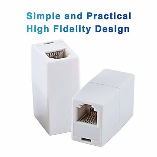 GetUSCart RJ11 Coupler, 2 Pack Telephone Phone Line Connector Coupler