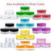 Picture of (100 Pieces Jars + Lid) Beauticom 3G/3ML Round Clear Jars with Teal Sky Blue Screw Cap Lids for Scrubs, Oils, Toner, Salves, Creams, Lotions, Makeup Samples, Lip Balms - BPA Free