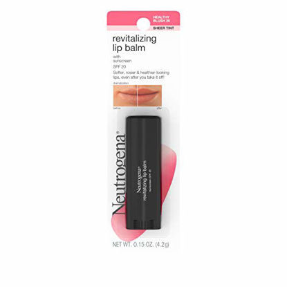 Picture of Neutrogena Revitalizing and Moisturizing Tinted Lip Balm with Sun Protective Broad Spectrum SPF 20 Sunscreen, Lip Soothing Balm with a Sheer Tint in Color Healthy Blush 20,.15 oz
