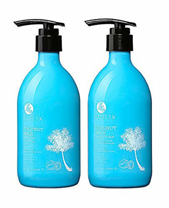 Picture of Coconut Milk Shampoo & Conditioner, Nourishing & Moisturizing Hair, Sulfate & Paraben Free, Keratin & Color Safe, 16.9oz Each