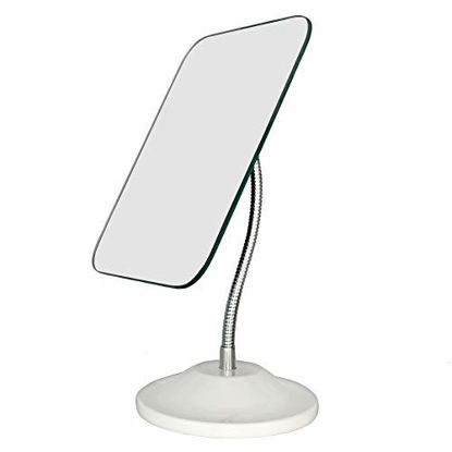 Picture of YEAKE Adjustable Flexible Gooseneck Makeup Mirror,360°Rotation Folding Portable Desk Vanity Mirror with Stand Shower Shaving Cosmetic Mirror Square