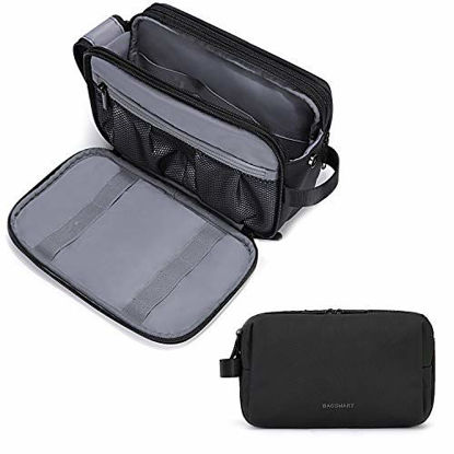 Picture of Toiletry Bag for Men, BAGSMART Travel Toiletry Organizer Dopp Kit Water-resistant Shaving Bag for Toiletries Accessories, Black