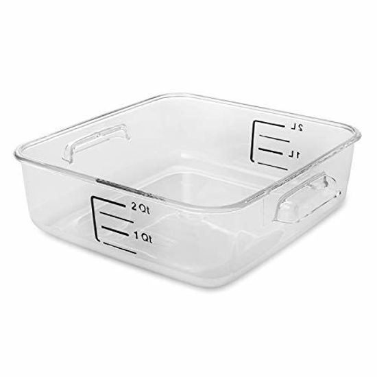 Picture of Rubbermaid Commercial Products Plastic Space Saving Square Food Storage Container For Kitchen/Sous Vide/Food Prep, 2 Quart, Clear (Fg630200Clr)