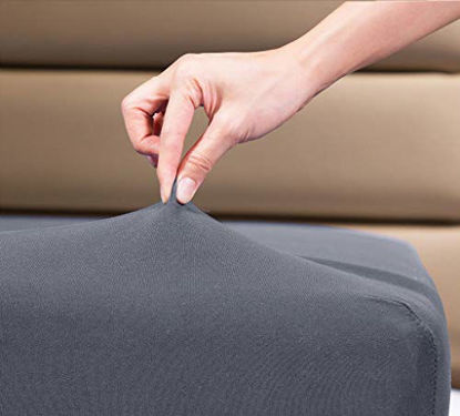 Picture of Fitted Sheet- COSMOPLUS King Fitted Sheet OnlyNo Flat Sheet or Pillow Shams,4 Way Stretch Micro-Knit,Snug Fit,Wrinkle Free,for Standard Mattress and Air Bed Mattress from 8 Up to 14,Gray
