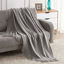 Picture of Bourina Textured Solid Soft Sofa Throw Couch Cover Knitted Decorative Blanket,Light Grey 50"x60"